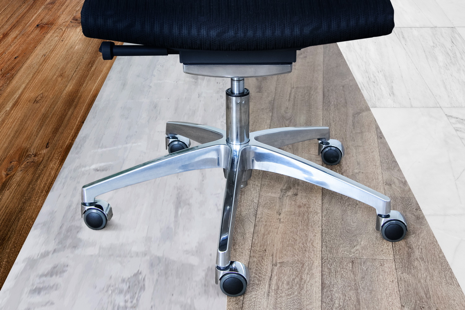 5er Set  Design-Hartbodenrollen 50x11 Chrom