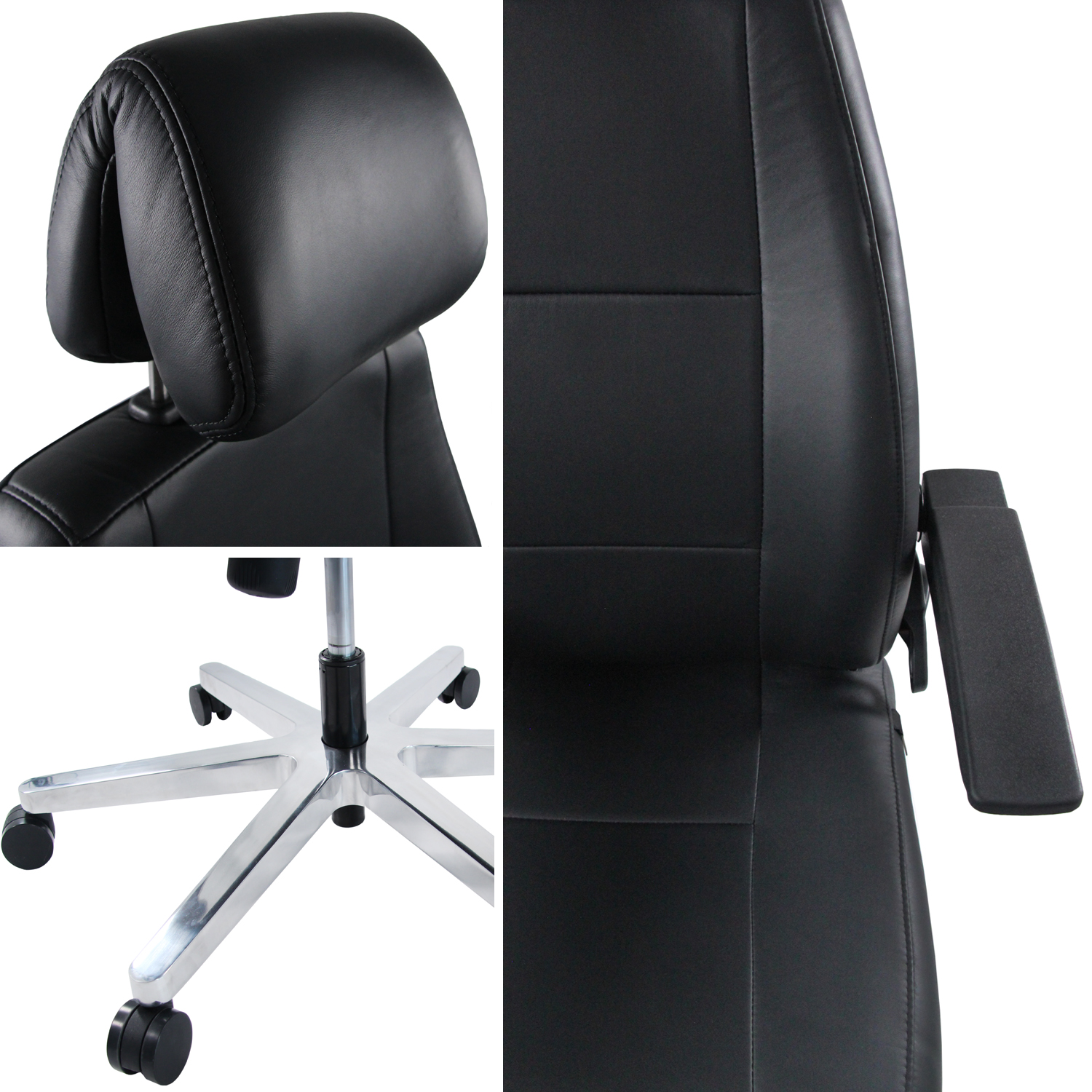 24 HOURS Leder Bürostuhl | 24h Chefsessel | bis 150 kg | für Dauersitzen