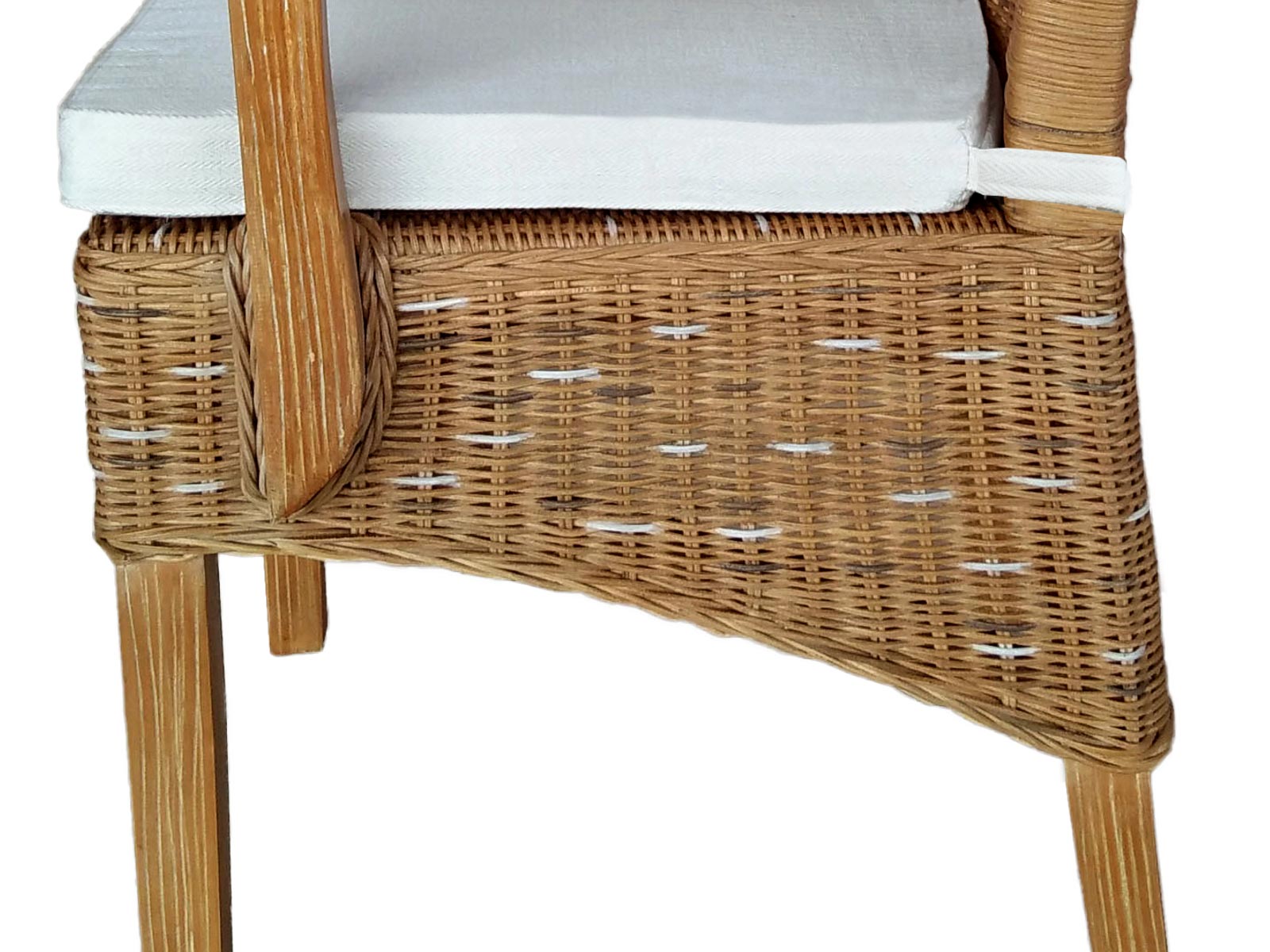 Rattanstuhl Perth in zwei Farben mit Armlehnen