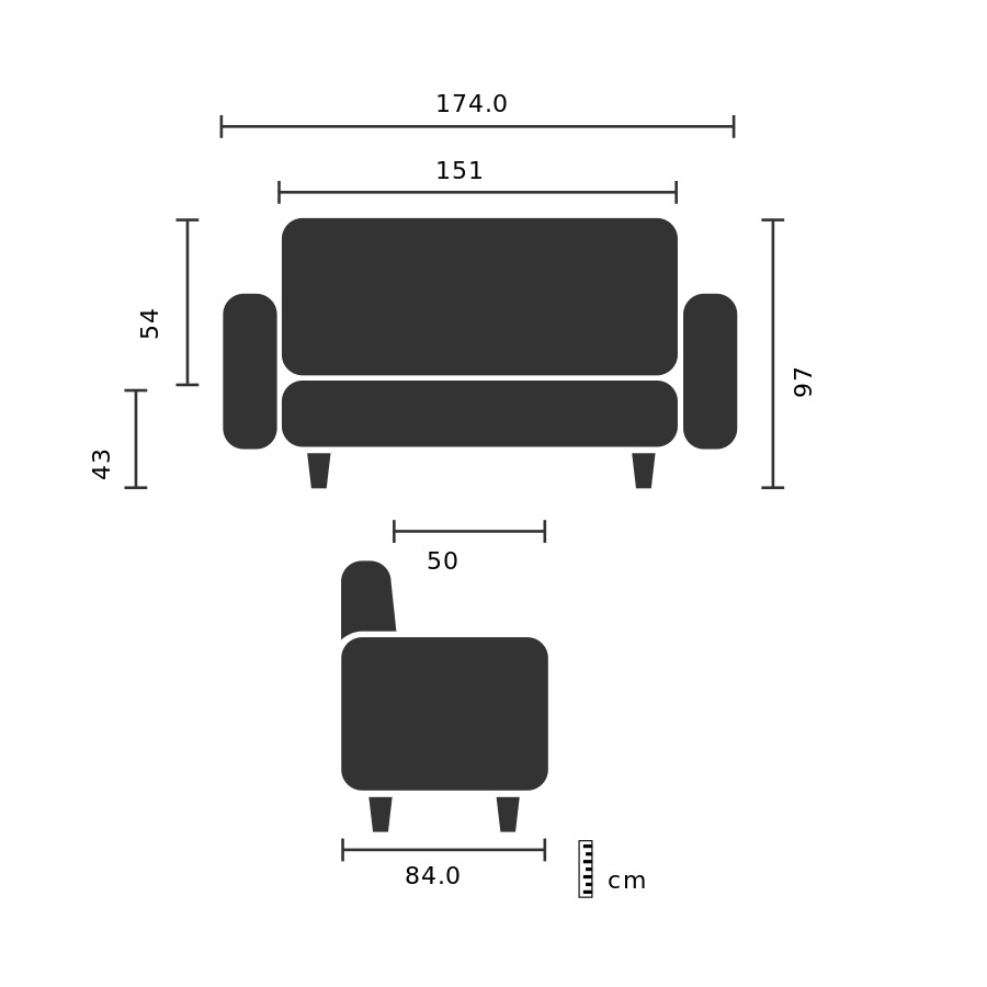 Loungesofa LAGUN 3-Sitzer